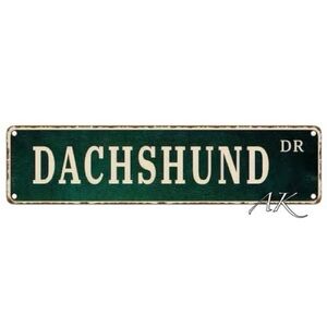 Dachshund Dr Street Tin Sign 🐾 Doxie Wiener